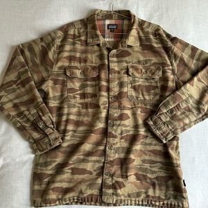 Well worn Patagonia camo flannel